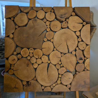 Holzscheibenbild quadratisch